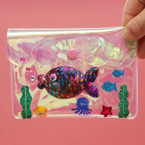 AD 홀로그램 알록달록 물고기 지갑 만들기